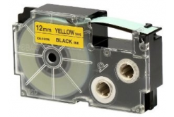 Casio XR-12YW1, 12mm x 8m, text negru / fundal galben, banda originala