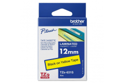 Brother TZe-631S, 12mm x 4 m, text negru / fundal galben, banda original
