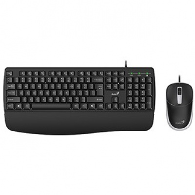 Genius KM-123 sada klávesnice drátová (USB) CZ/SK, černá s optickou myší