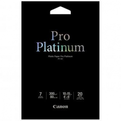 Canon PT-101 Photo Paper Pro Platinum, hartie foto, lucios, alb, 10x15cm, 4x6", 300 g/m2, 20 buc