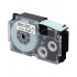 Casio XR-24GWE, 24mm x 5,5m text negru / fundal alb, extr.adh. banda compatibila