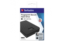 Verbatim externí pevný disk, Fingerprint Secure HDD, 2.5", USB 3.0 (3.2 Gen1), 2TB, 53651, černý, 256-bit AES
