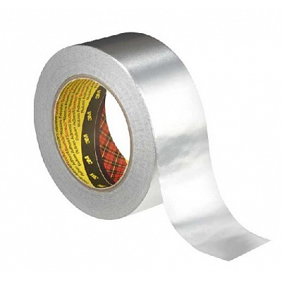 3M 1436 Bandă adezivă din aluminiu cu suport din hârtie, grosime 0,075 mm, 50 mm x 50 m