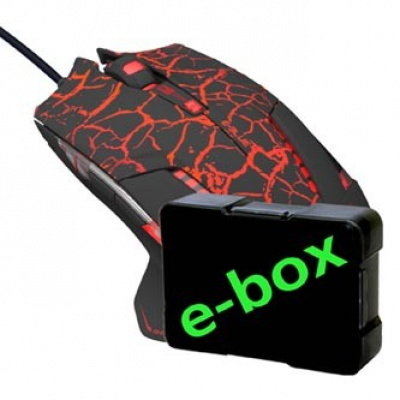 E-blue Mouse Mazer Pro EMS600BKCA-IU, 2500DPI, Optical, 6tl., Cu fir USB, negru-roșu, gaming, e-box