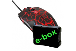E-blue Mouse Cobra EMS624BKCA-IU, 2500DPI, Optical, 6tl., Cu fir USB, negru-roșu, gaming, e-box