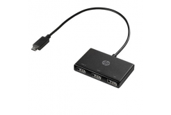Hub multiplu HP USB-C cu 3 porturi, Z6A00AA, negru, lungime cablu 30 cm, 2x USB Type-A, 1x USB 2.0 Type-A