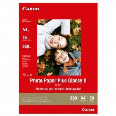 Canon Photo Paper Plus Glossy PP-201 2311B019, 260 g/m2, A4, 20buc., lucios, jet de cerneală, alb, hârtie fotografică