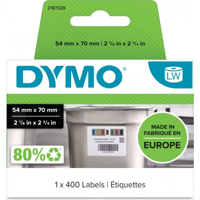 Dymo 2187329, 54mm x 70mm, 400ks, etichete albe detașabile pentru controlul alimentelor