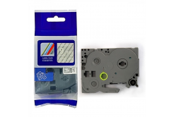Banda compatibila Brother TZ-125 / TZe-125, 9mm x 8m, text alb / fundal transparent