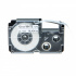 Casio XR-12GWE, 12mm x 5,5m text negru / fundal alb, extr.adh. banda compatibila