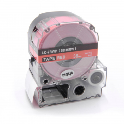Epson LK-7RWP, SD36RW, 36mm x 9m, text alb / fundal rosu, banda compatibila
