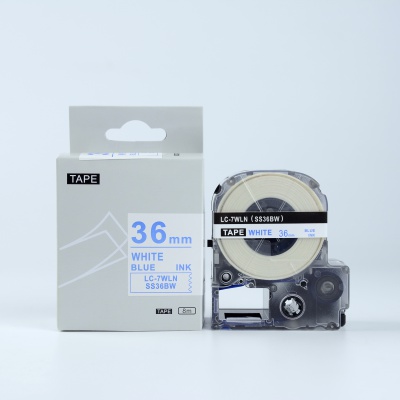 Epson LK-SS36BW, 36mm x 9m, text albastru / fundal alb, banda compatibila