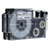 Banda compatibila Casio XR-6WE, 6mm x 8m text negru / fundal alb
