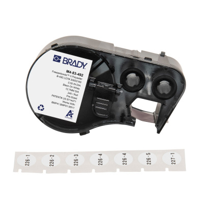 Brady M4-83-492 / 170781, 12.70 mm, Polyester, text negru / fundal alb