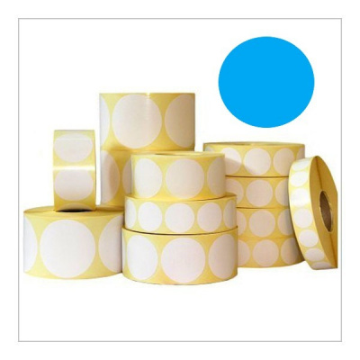 Etichete autoadezive rotund 35 mm, 1000 buc., albastru hârtie pentru TTR, rola