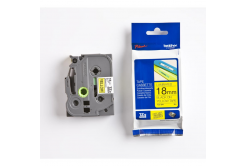 Brother TZ-FX641 / TZe-FX641, 18mm x 8m, flexi, text negru / fundal galben, banda original