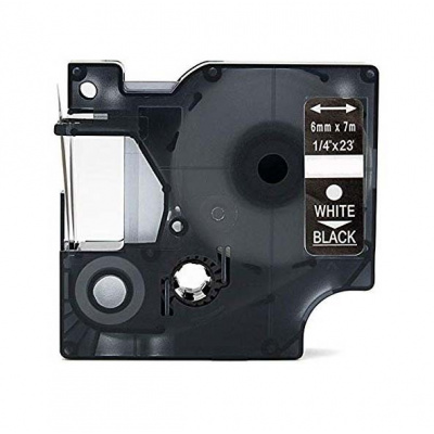 Dymo 43621, 6mm x 7m, text alb / fundal negru, banda compatibila