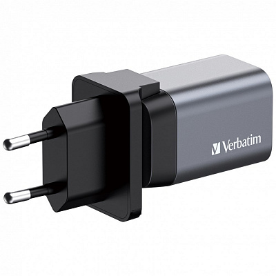 Încărcător de rețea VERBATIM GaN GNC-35, 35W, 1x USB-C, 1x USB
