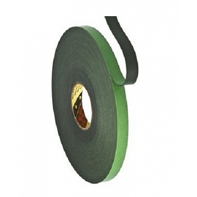 3M 9508B Bandă dublu adezivă din spumă pentru montaj, neagră 19 mm x 66 m