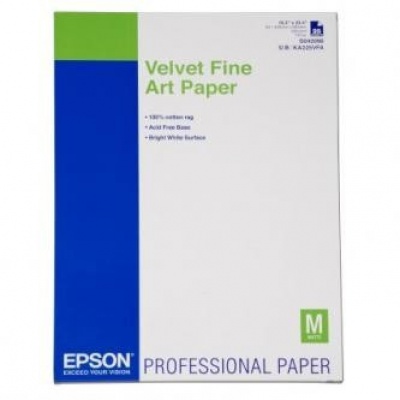 Epson S042096 Velvet Fine Art Paper, bársonyos, alb, A2, 260 g/m2, 25 buc