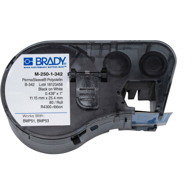 Brady M-250-1-342 / 143228, Labelmaker PermaSleeve Wiremarker Sleeves, 25.78 mm x 11.15 mm