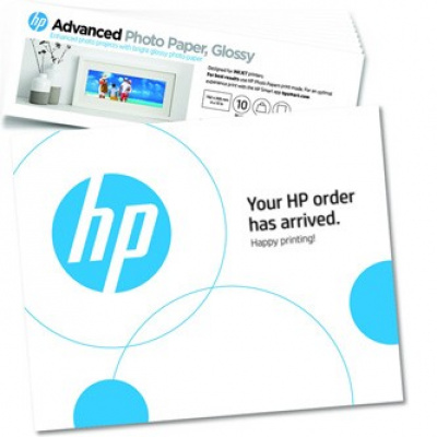 HP Photo Paper Advanced 49V51A, 250 g/m2, 4x12", 10x30,5cm, 10buc., lucios, jet de cerneală, alb, hârtie fotografică