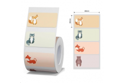 Niimbot A2A28431502, 40x20mm, 320buc., Animale, colorat etichete autoadezive