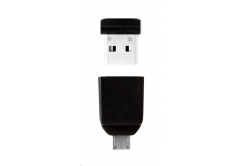 VERBATIM Flash Disk 16GB Store 'n' Stay NANO + micro USB OTG adaptor, USB 2.0, negru