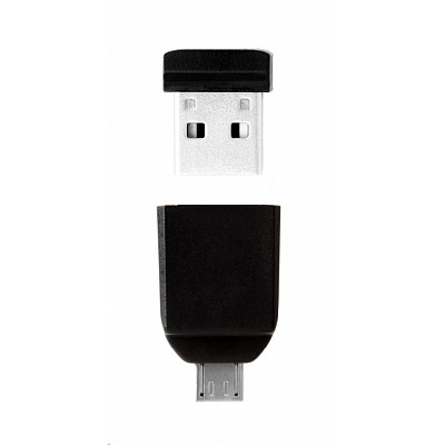 VERBATIM Flash Disk 16GB Store 'n' Stay NANO + micro USB OTG adaptor, USB 2.0, negru