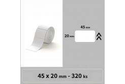 Niimbot A2A18918901, 45x20mm, 320buc., alb etichete autoadezive