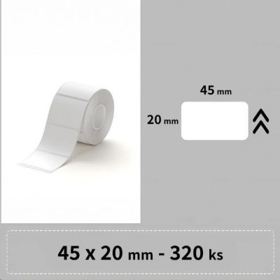 Niimbot A2A18918901, 45x20mm, 320buc., alb etichete autoadezive