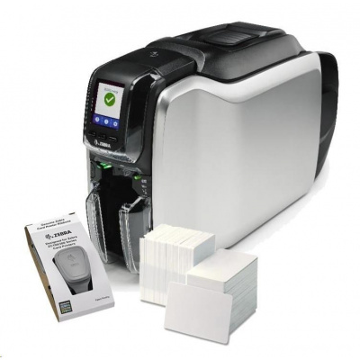 Zebra ZC300 ZC32-000CQ00EM00, 12 dots/mm (300 dpi), USB, Ethernet, display, CardStudio, imprimantă de carduri