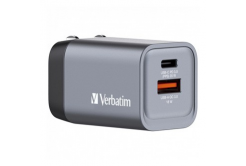 Verbatim GaN 32200, încărcător de rețea de călătorie, USB 3.0, USB C, gri, 35 W, furci interschimbabile C,G,A