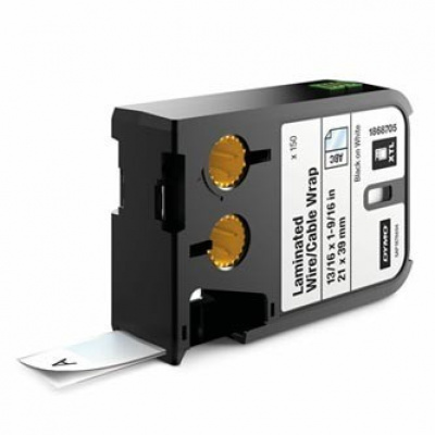 Dymo XTL 1868705, 21mm x 39mm, 150 buc., text negru / fundal alb, etichete originale laminate