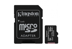 Kingston card de memorie Canvas Select Plus, 64GB, micro SDXC, SDCS2/64GB, UHS-I U1 (Class 10), cu adaptor, A1