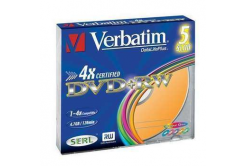 VERBATIM DVD+RW(5-Pack)Slim/Colour//4x/DLP/4.7GB