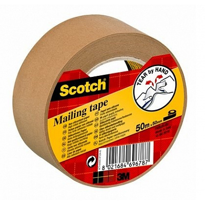 Bandă de ambalare din hârtie 3M Scotch, 50 mm x 50 m (P5050)