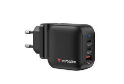 Verbatim GaN 32229, încărcător de rețea de călătorie, USB 3.0, USB C, gri, 70W, furci interschimbabile C,G,A