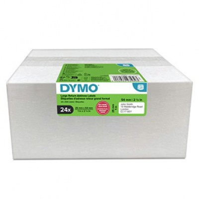 Dymo 2223589, 54mm x 25mm, pentru adresa de returnare, alb, etichete originale din hârtie, 24 x 500 buc.