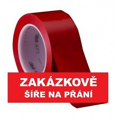 3M 471 Bandă adezivă de marcare din PVC, rezistentă la abraziune, roșie 12 mm x 33 m