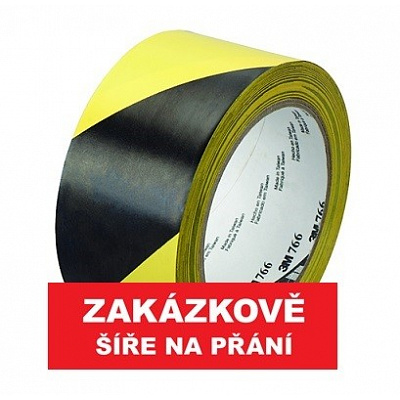 Bandă PVC 3M 766 galben-negru 75 mm x 33 m