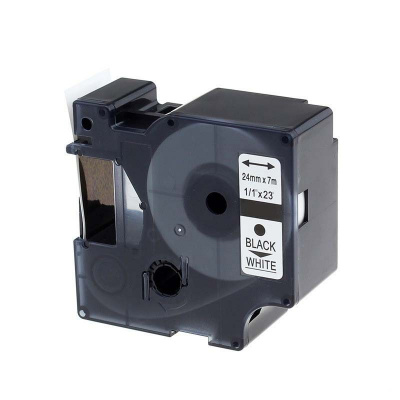 Banda compatibila Dymo 53713, S0720930, 24mm x 7m, text negru / fundal alb