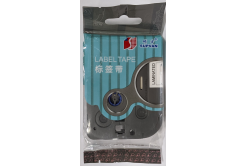 Banda autoadeziva Supvan L-731E, 12mm x 8m, text negru / fundal verde, laminat