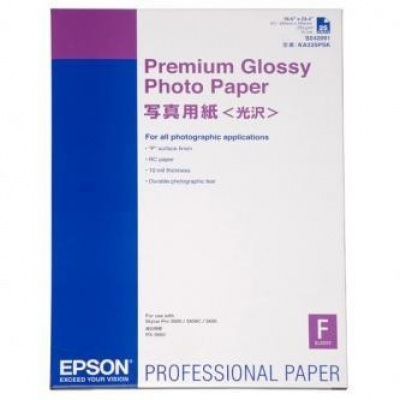 Epson Premium Glossy Photo Paper S042091, 255 g/m2, A2, 25buc., lucios, alb, hartie foto