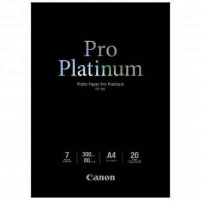 Canon Photo Paper Pro Platinum PT-101 2768B016, 300 g/m2, A4, 20buc., lucios, jet de cerneală, alb, hârtie fotografică