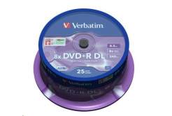 VERBATIM DVD+R (pachet de 25) dublu strat/8x/8,5 GB/spindle