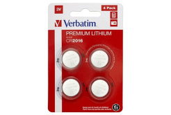 Verbatim 49531 Baterie tip pastilă cu litiu CR2016, 3V, blister, 4buc.