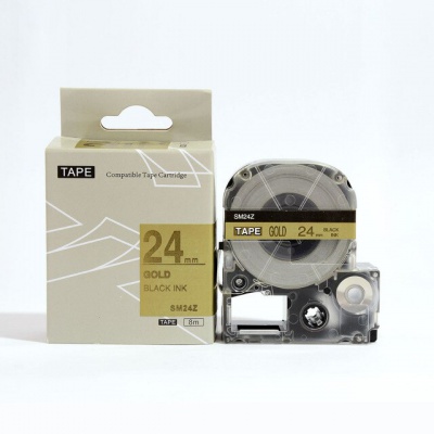 Epson LC-SM24ZW, 24mm x 8m, text negru / fundal auriu, banda compatibila