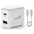 Genius 32590009400, Síťový adaptér 20W, 2 porty, USB-C, USB-A, PD-20ACP