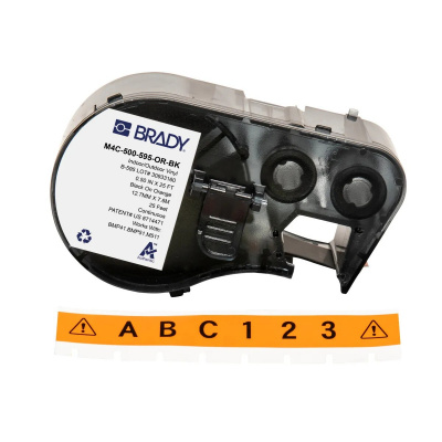 Brady M4-83-499-OR-BK / 170804, 12.70 mm, Nylon, text negru / fundal portocaliu